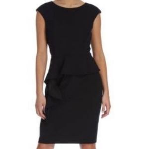 DKNY Peplum Ruffle Little Black Dress | 14